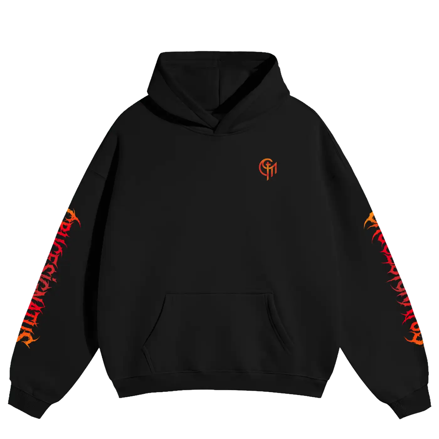 Crucesignatus - Fire | Oversize Fleeced Hoodie - Image 2