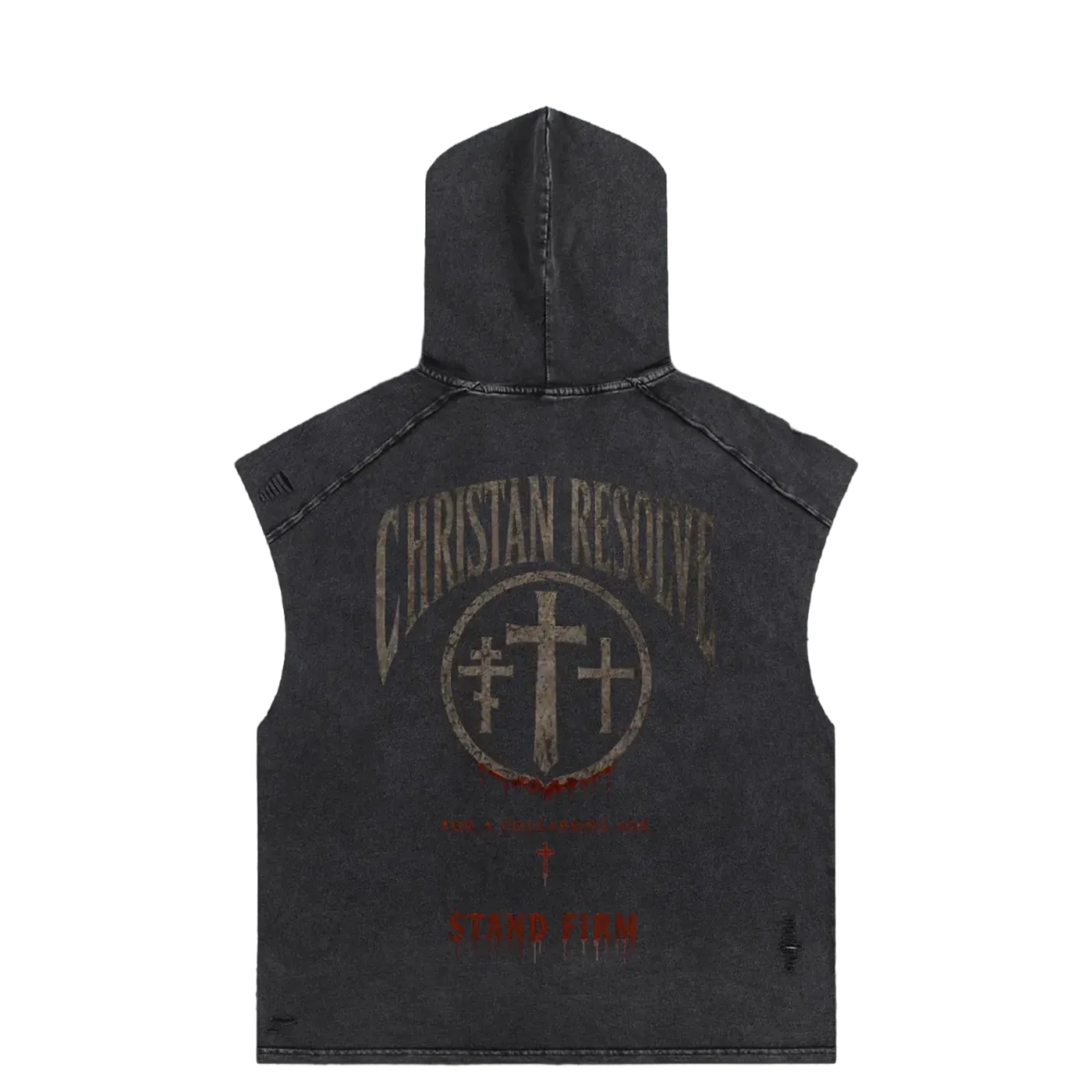 Christian Resolve | Vintage Sleeveless Hoodie - Image 2