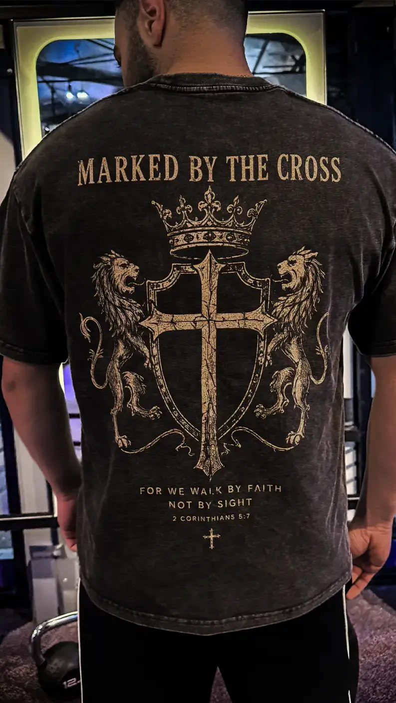 Marked By The Cross | Heavyweight Oversize Tee - Image 6